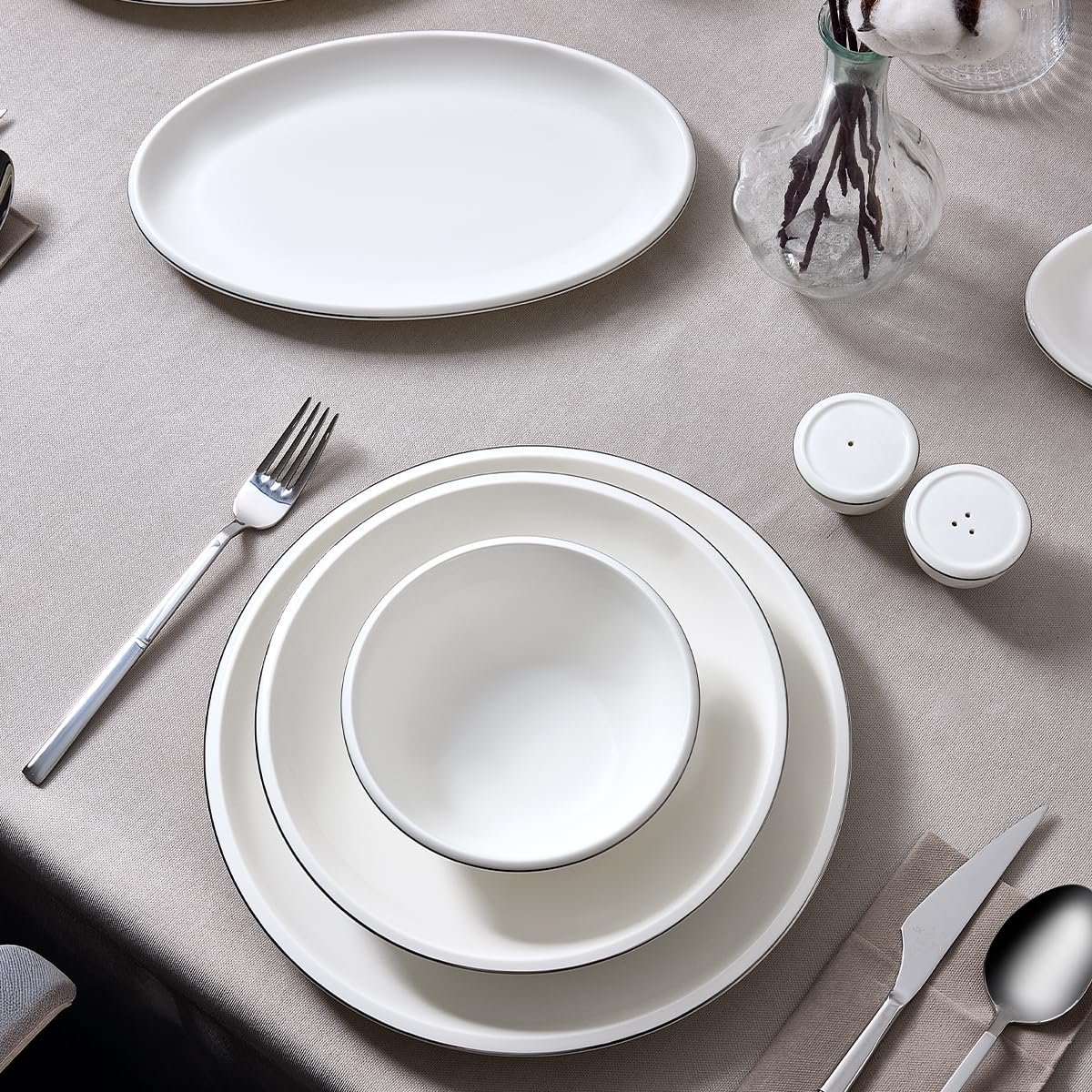 Ar Yıldız Evaliza Platin Elegant 30 Parça Yemek Takımı- 6 Kişilik