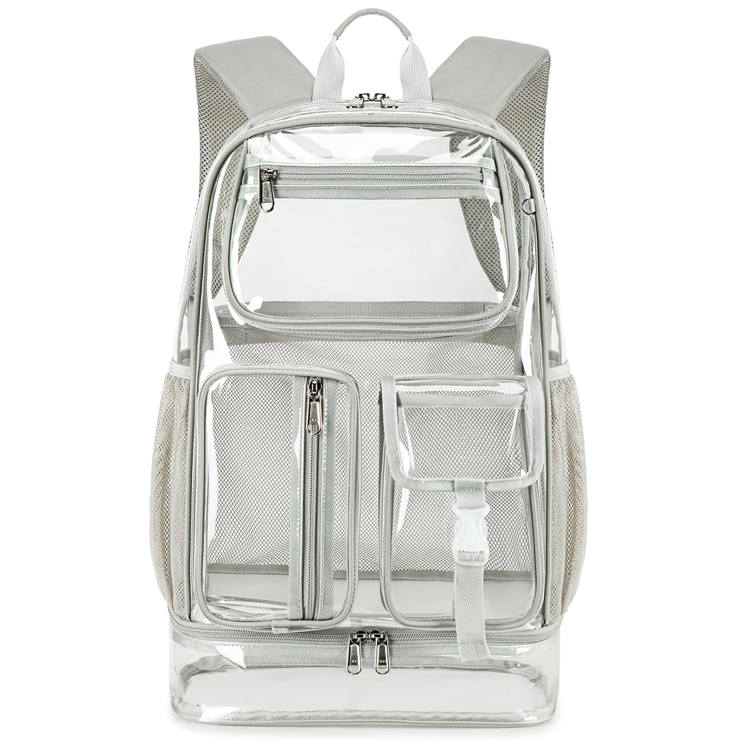 Cusangel Clear Backpack Heavy Duty for Sport Event,TPU Grey 16in Bookbag