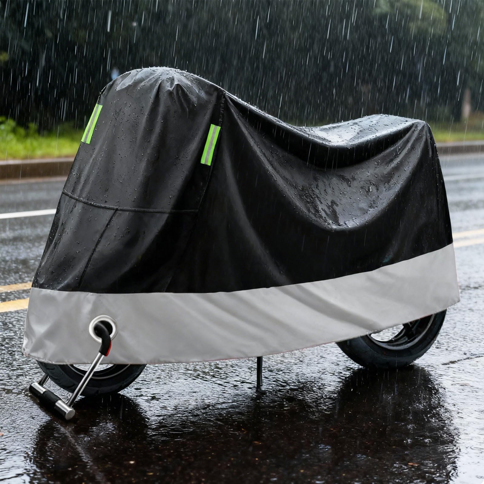 Funda Moto Impermeable,Funda para Moto Exterior,Cubierta de la Motocicleta para Cubre Scooter Motocicleta Calle Scambler Enduro(245x105x125cm)