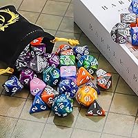 Vista 5 de CiaraQ Juego de dados poliédricos – Dados de juego de rol DND para juegos de mesa RPG de Dungeons and Dragons, multicolor, 42 piezas