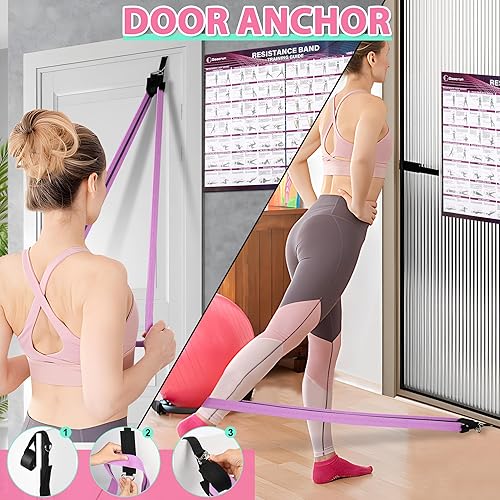 Miniatura 3 de Bandas de resistencia de tela para entrenar, cinturón ancho con múltiples niveles de resistencia. Bolas de equilibrio de yoga. Ideal para ejercicios