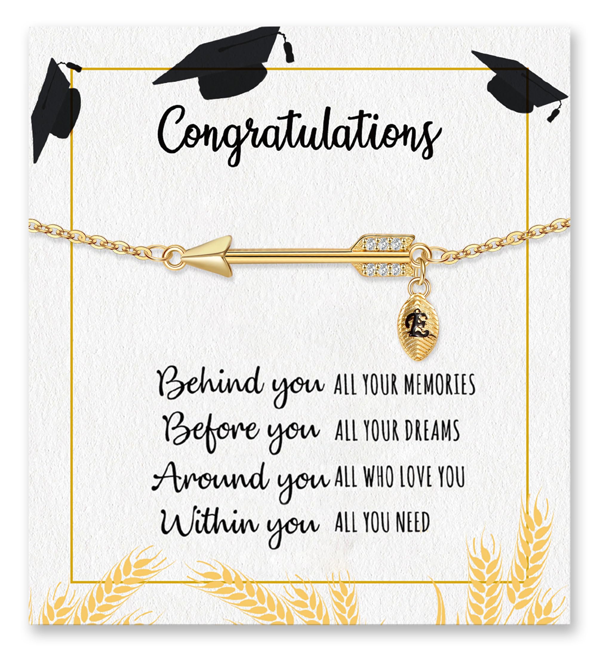 2026 Graduation Gifts, Graduation Gift for Her High School College Graduation Gifts for Teen Girls 5th 8th Grade Masters Degree Grads Initial Bracelets for Women Letter A-Z Charm Bracelet Daughter Niece Granddaughter Girlfriend Jewelry
