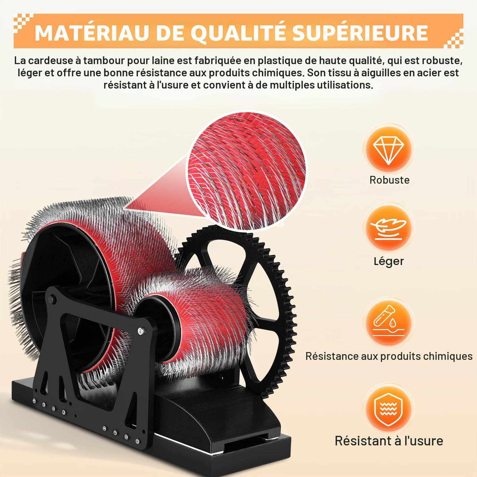 YUCHENGTECH Cardeuse Manuelle pour Laine