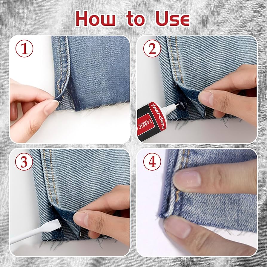 Kearing Iron-On Fabric Glue, Permanent Fusion Fabric Adhesive For