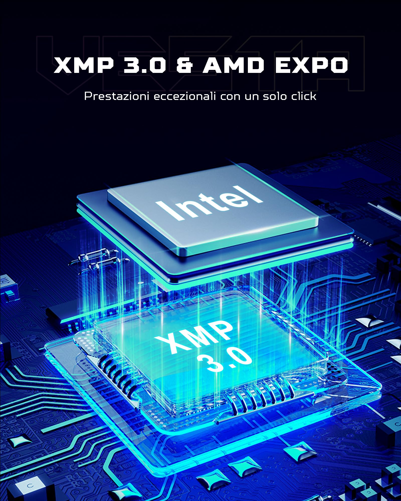 Acer Predator Vesta II DDR5 RGB 32GB (16GB x 2) 6000MHz CL36 - compatibile con Intel XMP 3.0 e AMD Expo - Memoria RAM per computer da gioco PC (Nero)