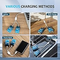 Vista 6 de LP Paquete de baterías recargables de 9V, paquete de 2 unidades, 800mAh de iones de litio, 9 voltios, batería USB con puerto de carga Micro USB