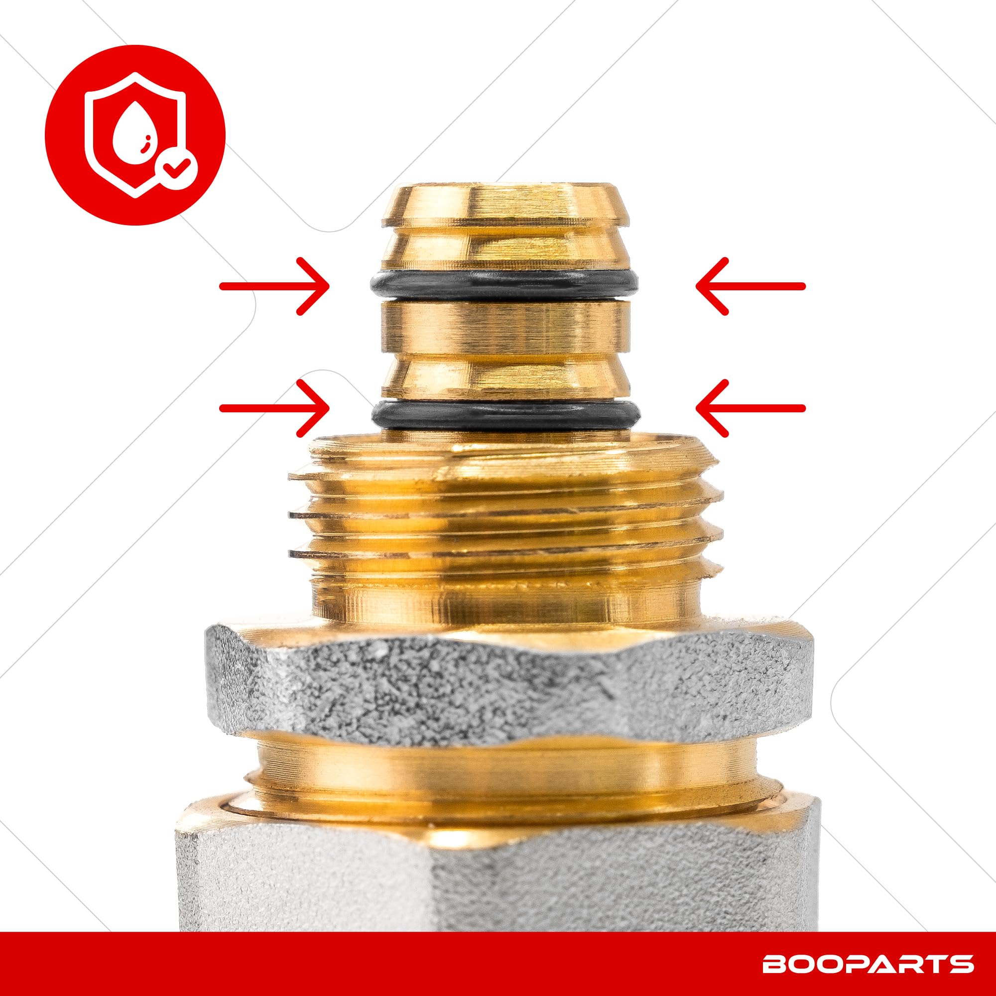 Schraubfitting Reduzierkupplung Ø20–16 mm | Klemmringverschraubung aus Messing für Aluverbundrohr, Mehrschichtverbundrohr, Verbundrohr, PEX & PE-RT | 10 Stück