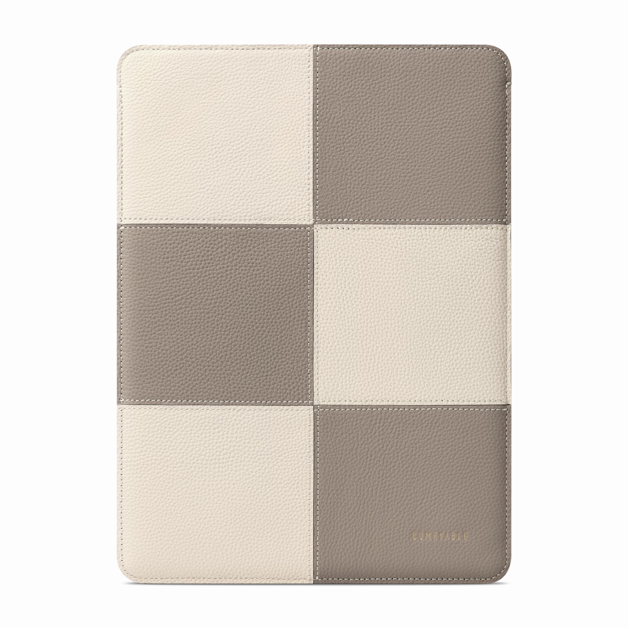 Comfyable custodia laptop 13 pollici compatibile con MacBook Air 13 M5 M4 M3 M2 M1, MacBook Pro/Neo A18 A3404, sleeve MacBook slim in vera pelle, Crema e Grigio