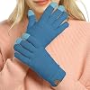 ViGrace Womens Winter Touchscreen Gloves Cable Knit Warm Lined 3 Fingers Dual-layer Touch Screen Texting Thermal Glove