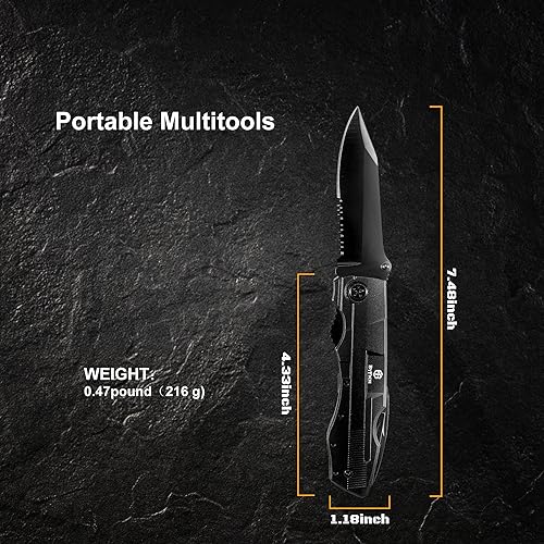 Miniatura 2 de Cuchillo de bolsillo multiherramienta 18 en 1, destornillador multiherramienta con funda de nailon duradera para exteriores, pesca, camping, regalos