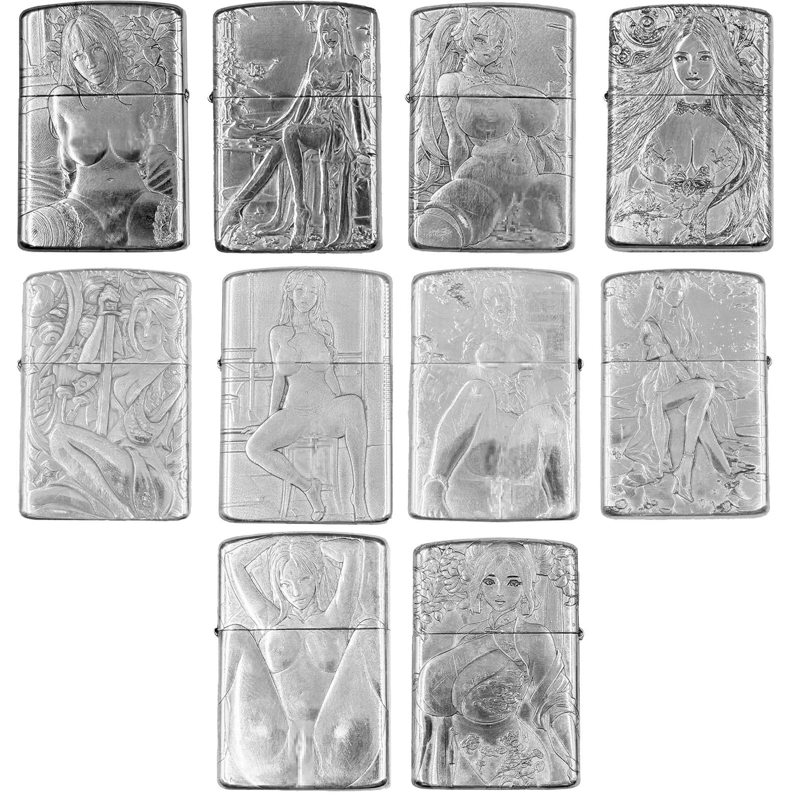 Antique Brass Hand-Embossed Kerosene Lighter Windproof Vintage Sand Collection-Grade Brass Lighter Hand-Polished Suitable for Indoor and Outdoor use