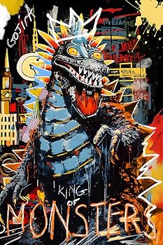 Amazon.com: Abstract Lizard King - Jean Michel Basquiat, Godzilla