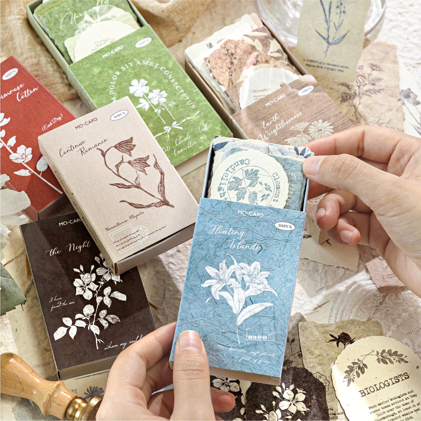 Photo 1 of 180 Pcs Flower Textured Stickers Embossed 6 Assorted Set, Natural Floral Botanical Scrapbook Stickers Vintage Decals for Bullet Junk Journaling Supplies Planner Craft Card Making Laptops Gifts