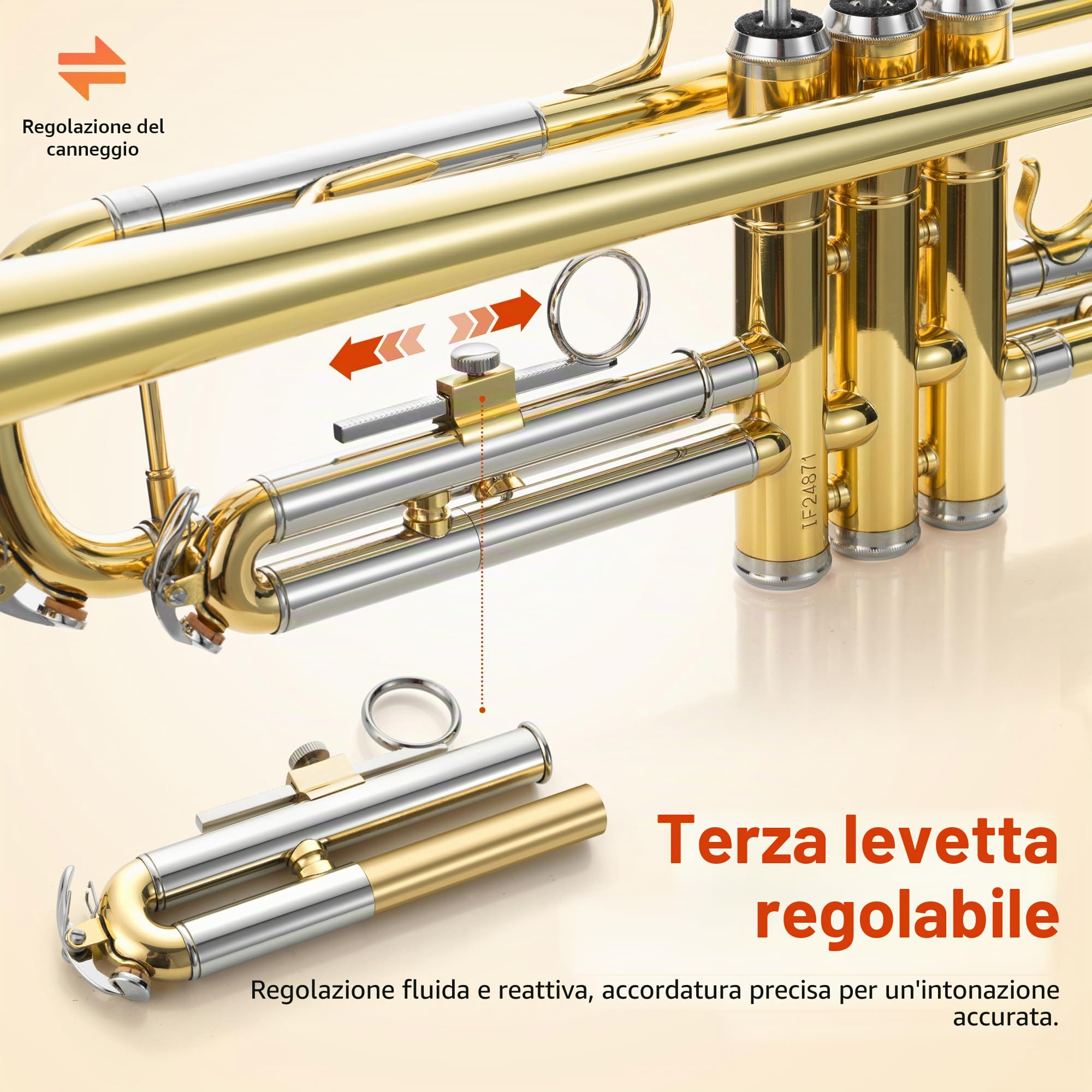 CAHAYA Set Standard per Tromba in Sib: Tromba per Principianti e Studenti - In Ottone, con Custodia Rigida, Bocchino 7C, Guanti e Kit di Pulizia, Dorata
