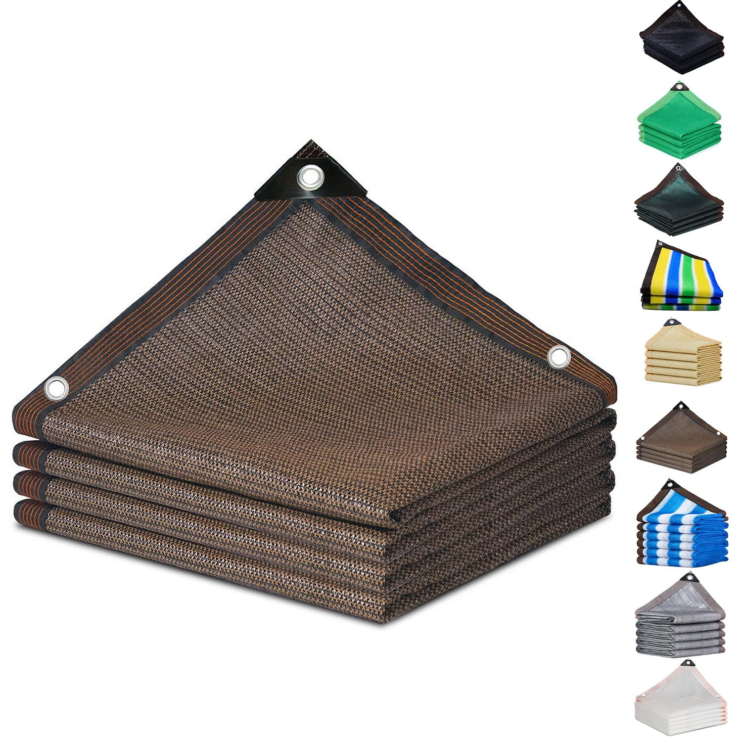 Twwhshf-Ou Brown Shade Netting Sunblock Shade Cloth Black Green White Beige Fabric Mesh Tarp For Greenhouse Plant Patio Outdoor(,26.2 X 29.5Ft)