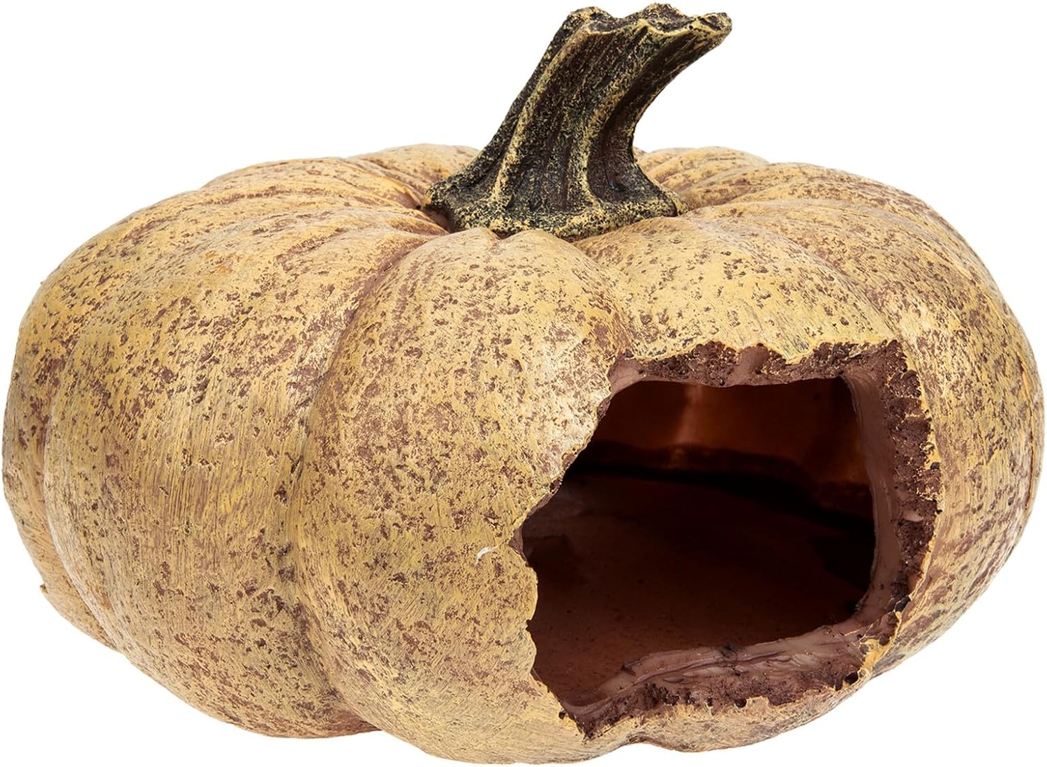 Wear-Resistant Resin Pumpkin Reptile Cave Terrarium Hideout Decorative Household Habitat for Lizards Snakes and Amphibians