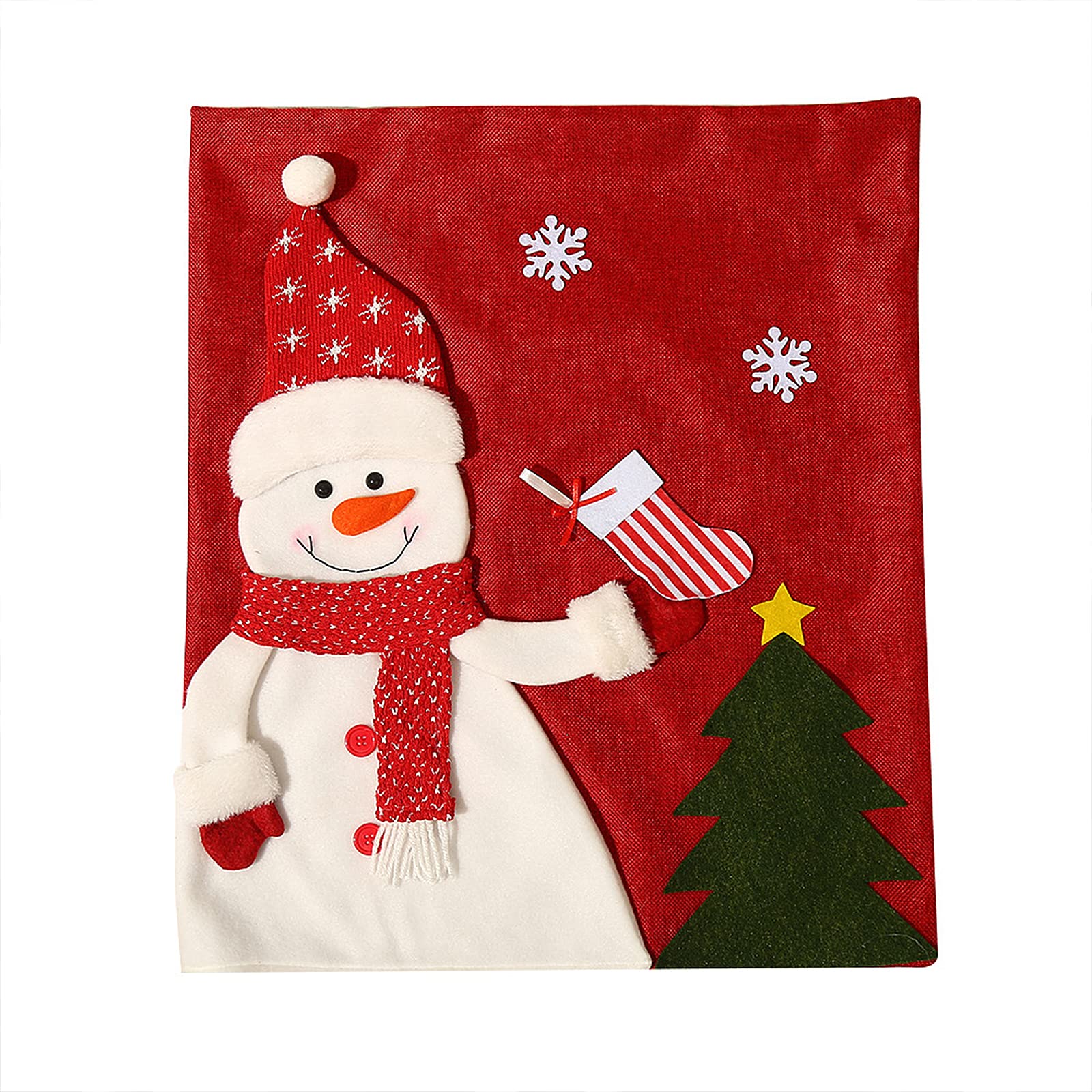 Coprisedie di Natale, 6 pezzi per sedie di Natale, Babbo Natale, pupazzo di neve, alce, Natale, per hotel, feste di nozze, decorazioni natalizie