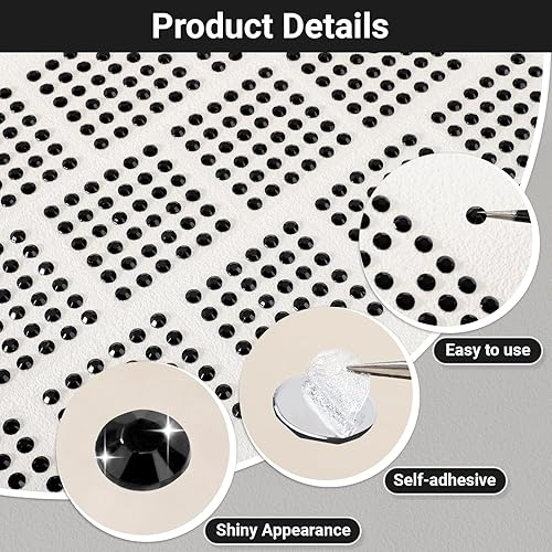 Miniatura 10 de Gartful Calcomanías autoadhesivas transparentes de diamantes de imitación, 2790 piezas de calcomanías redondas para manualidades, diamantes de