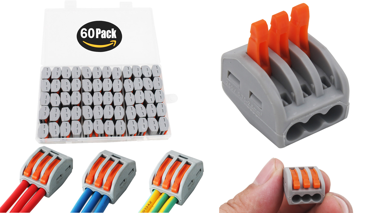 60 Cosses De Connexion Auto-dénudantes JOW - Type Wago - Neuf Sous Emballage