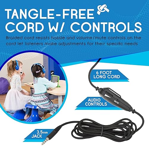 Miniatura 5 de Auriculares para niños resistentes listos para móviles con micrófono y cable sin enredos