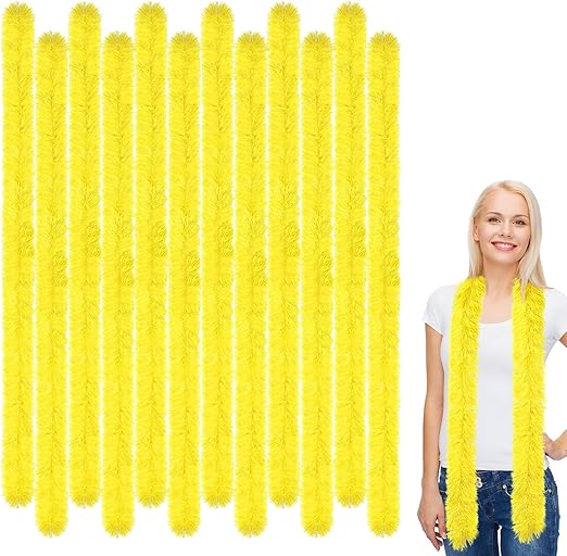 Xtinmee 12 Pcs Feather Boas Artificial Fluffy Boas for Party Bulk Color Feather Scarf for Women Christmas Tea Party