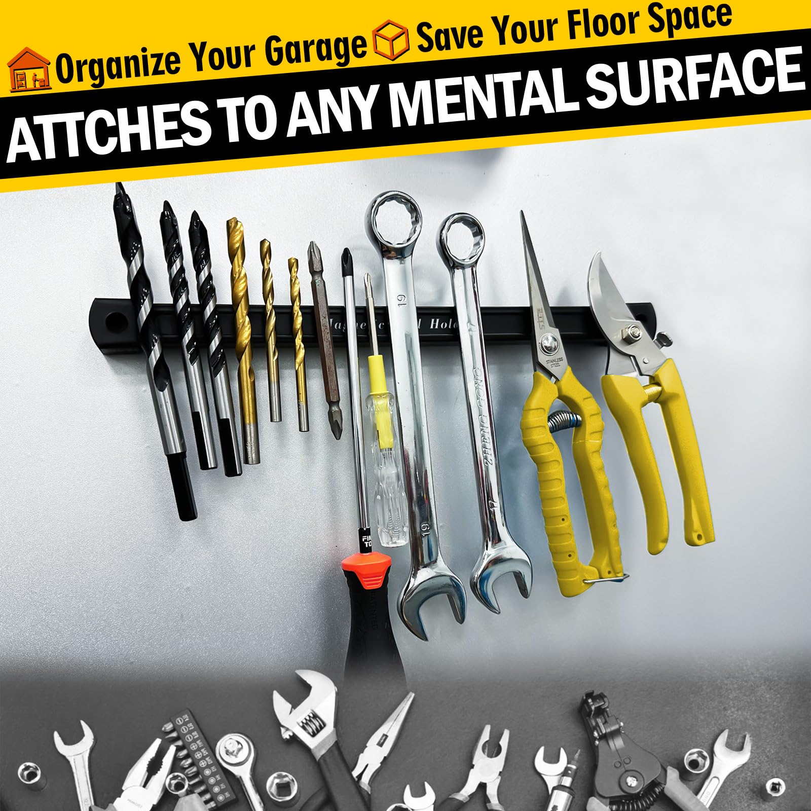 Magnetic Tool Holder - 2 Pack, Garage & Workshop -6