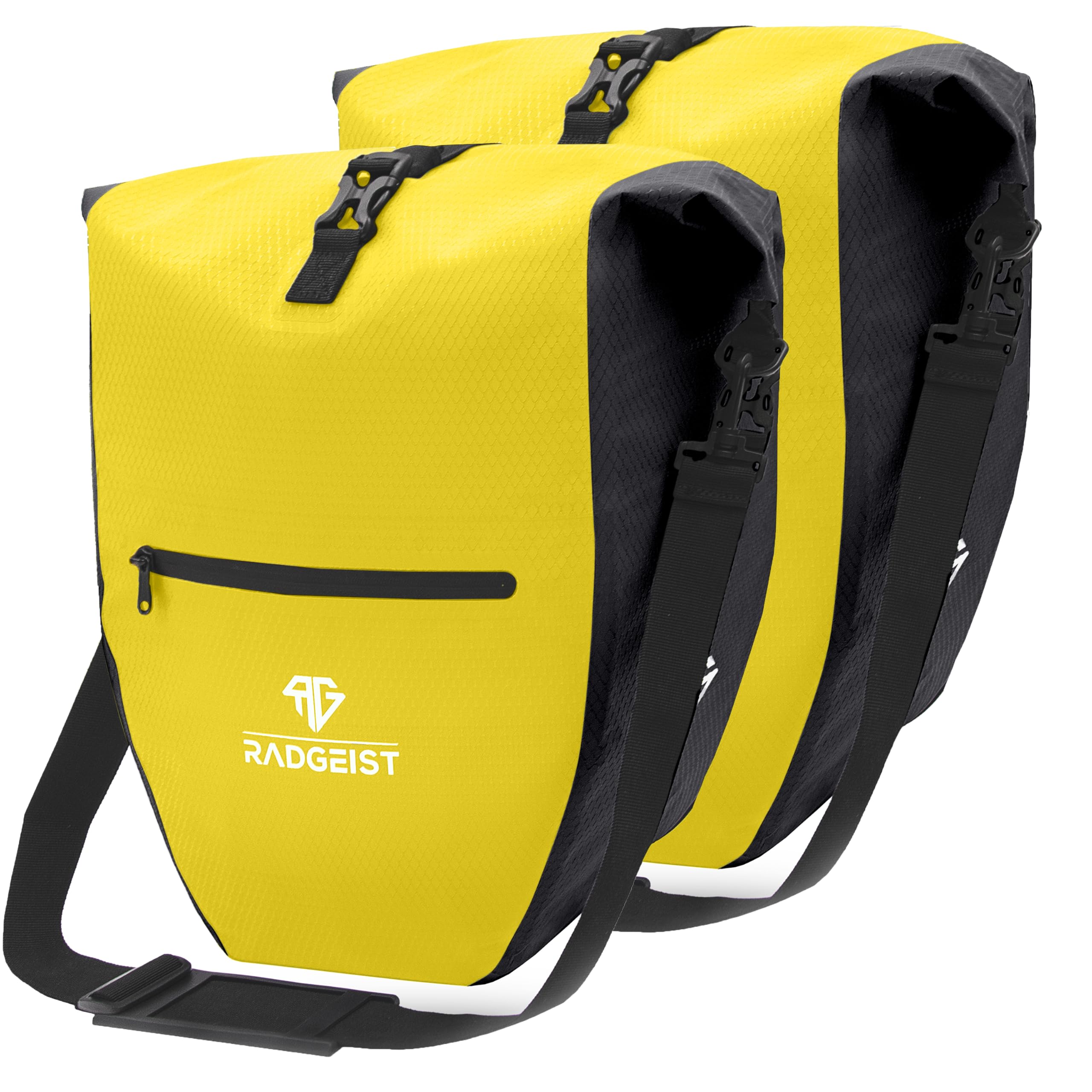RADGEIST Bicycle Bag for Pannier Rack - Bag for Bicycle Pannier Rack - Pannier Rack Bag Waterproof & Shoulder Bag - Bicycle Bag with Reflectors