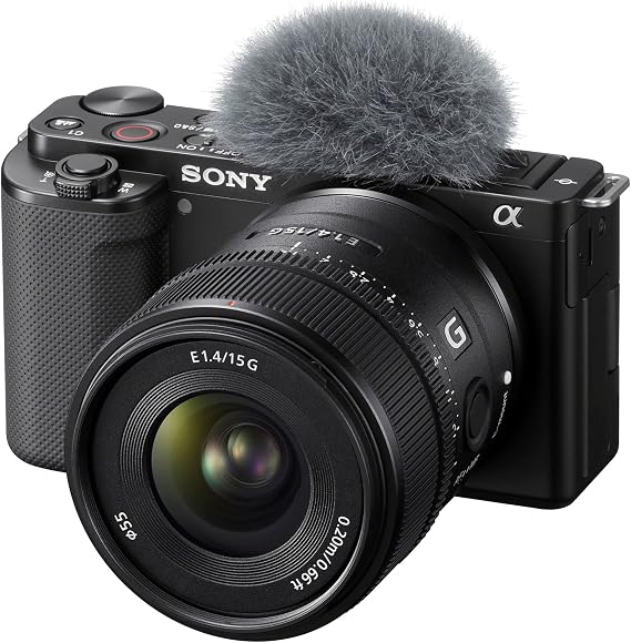 Sony E 15 mm F1.4 G APS-C Geniş Diyaframlı Geniş Açılı G Lens Prime Lens, SEL15F14G, Siyah