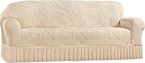 Collections Etc Funda con volantes con diseño de hojas texturizadas