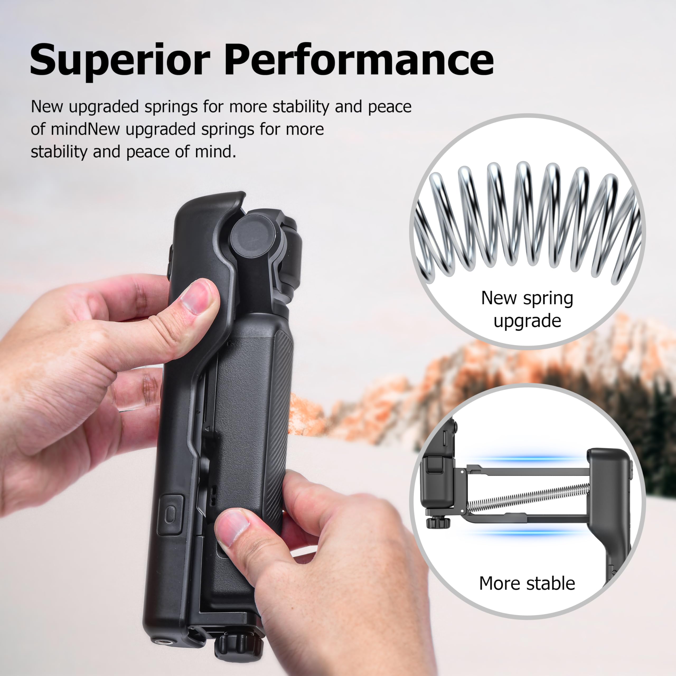 DFCINE Osmo Pocket 3 Supporto Auto, Braccio Ammortizzatore – Supporto Videocamera per Veicolo con Molla di Smorzamento Asse Z e Ventosa 4,5 per DJI Osmo Pocket 3 e Fotocamere DJI Action