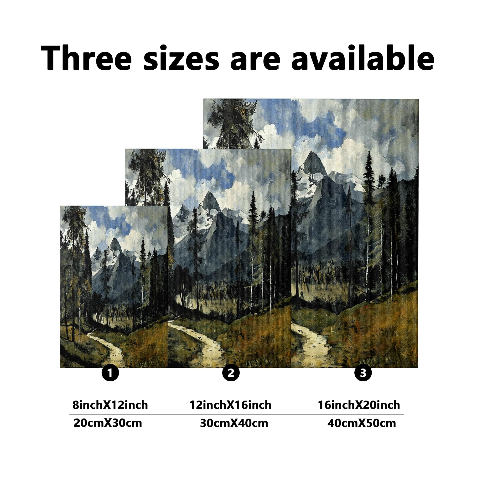 Amazon.com: Autumn Mountain Landscape Canvas Wall Art, Dark Green