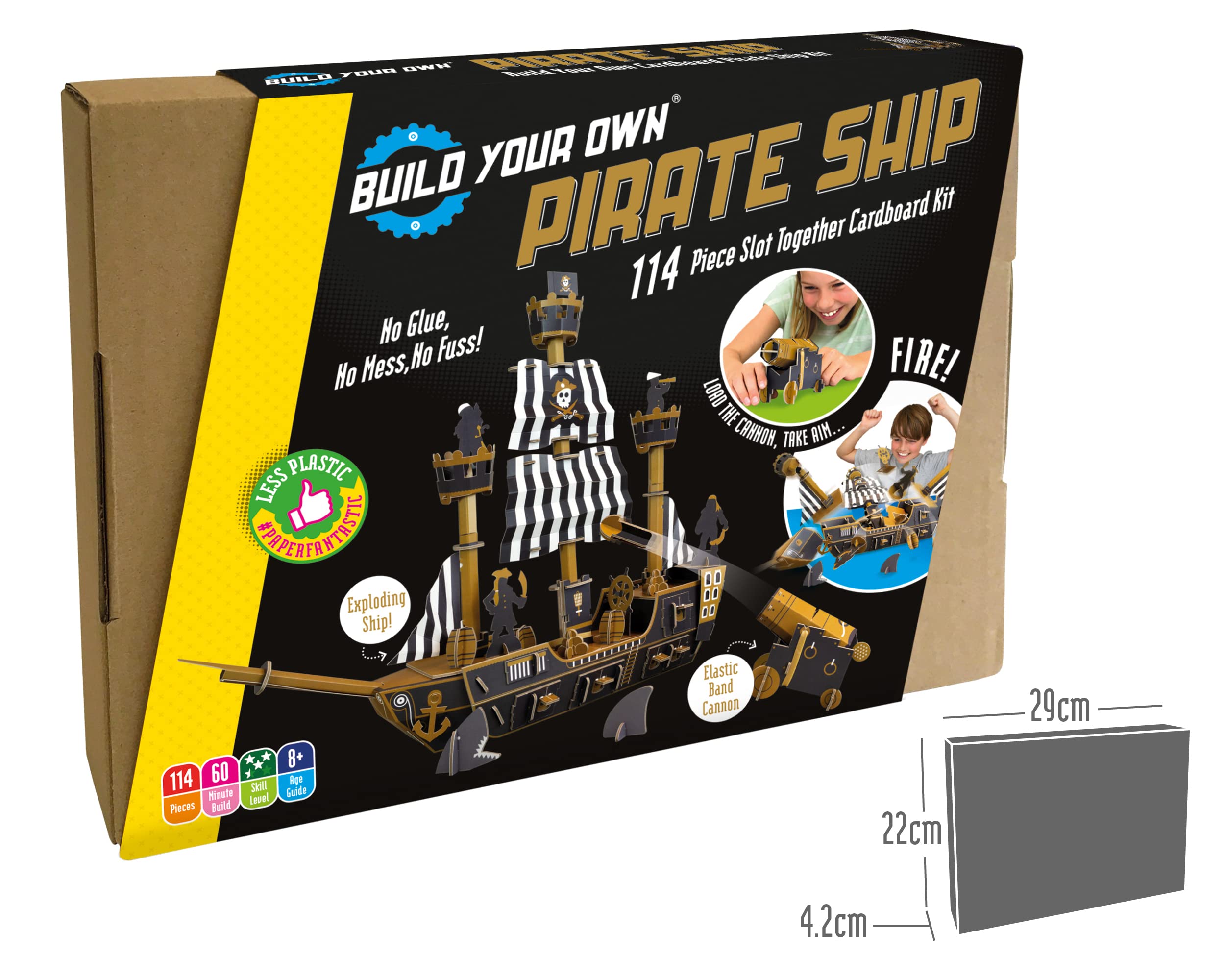 Build Your Own Nave pirata che esplode – Kit artigianale in cartone – Età 8+