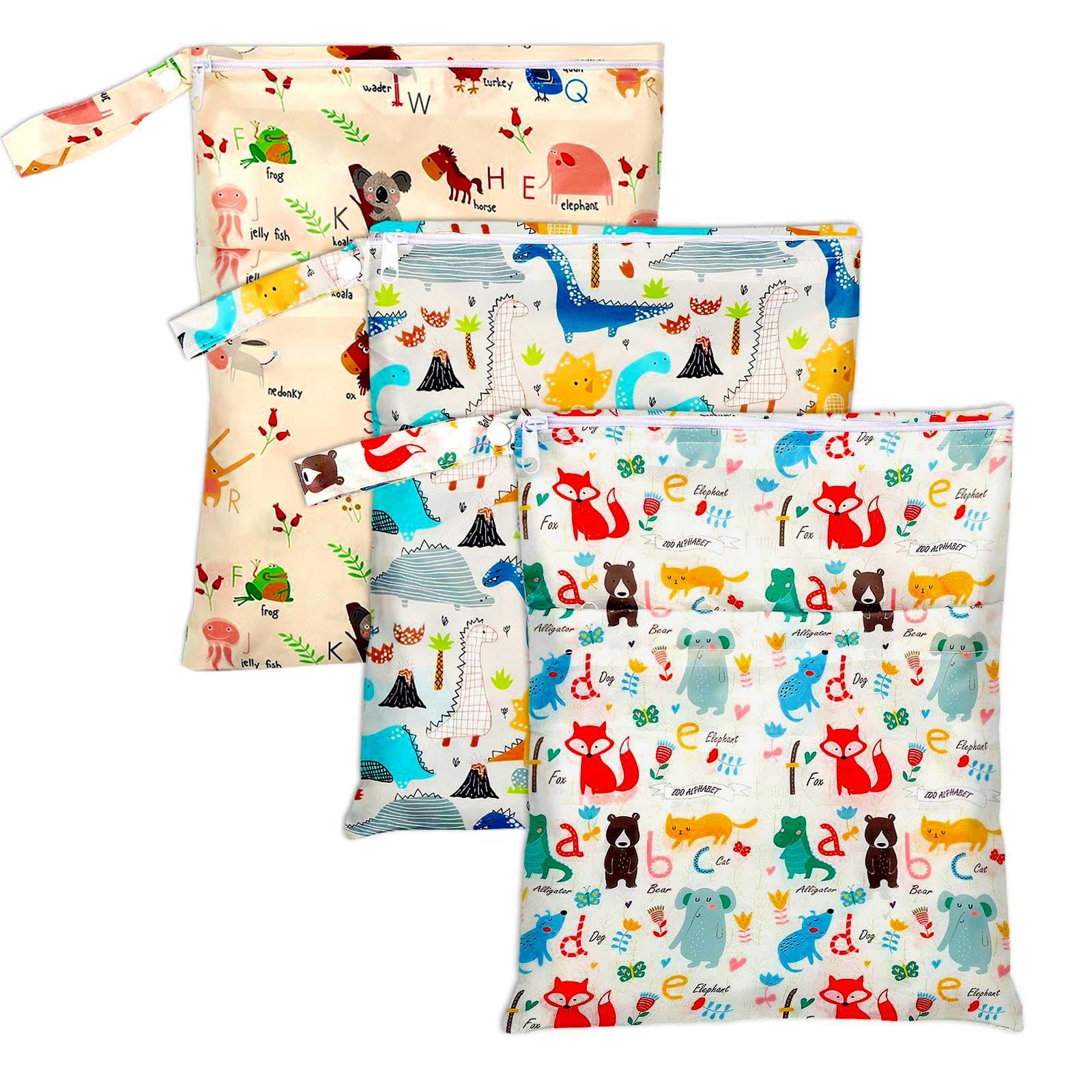 Lot de 3 sacs à couches étanches double fermeture éclair pour bébé voyages