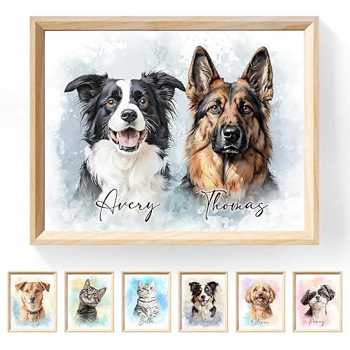 PAWSARTIZE Custom Pet Portrait, Hand-Painted Portrait from Your Photo, Dog