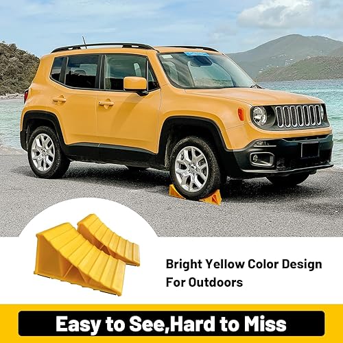 Miniatura 6 de 1 par de calcetas de rueda para remolques de viaje, antideslizantes, resistentes, tapones de rueda amarillos, ligeros para autos, cámper, camiones,