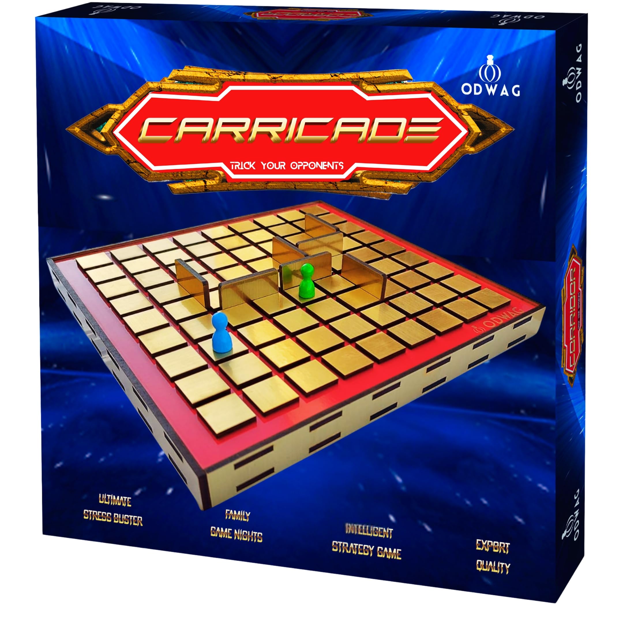 ODWAG Premium Wooden Carricade Board Game for Kids,Adults, Family|Interesting Board Game for Home and Party|Exciting Game-Play |Age:8+|2-4 Players|Superior Build Quality