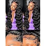13x6 HD Lace Front Wigs Human Hair Pre Plucked 200% Density Body Wave Lace Frontal Wigs Human Hair for Women 32 Inch Glueless Wigs Human Hair Pre Plucked Natural Black Color