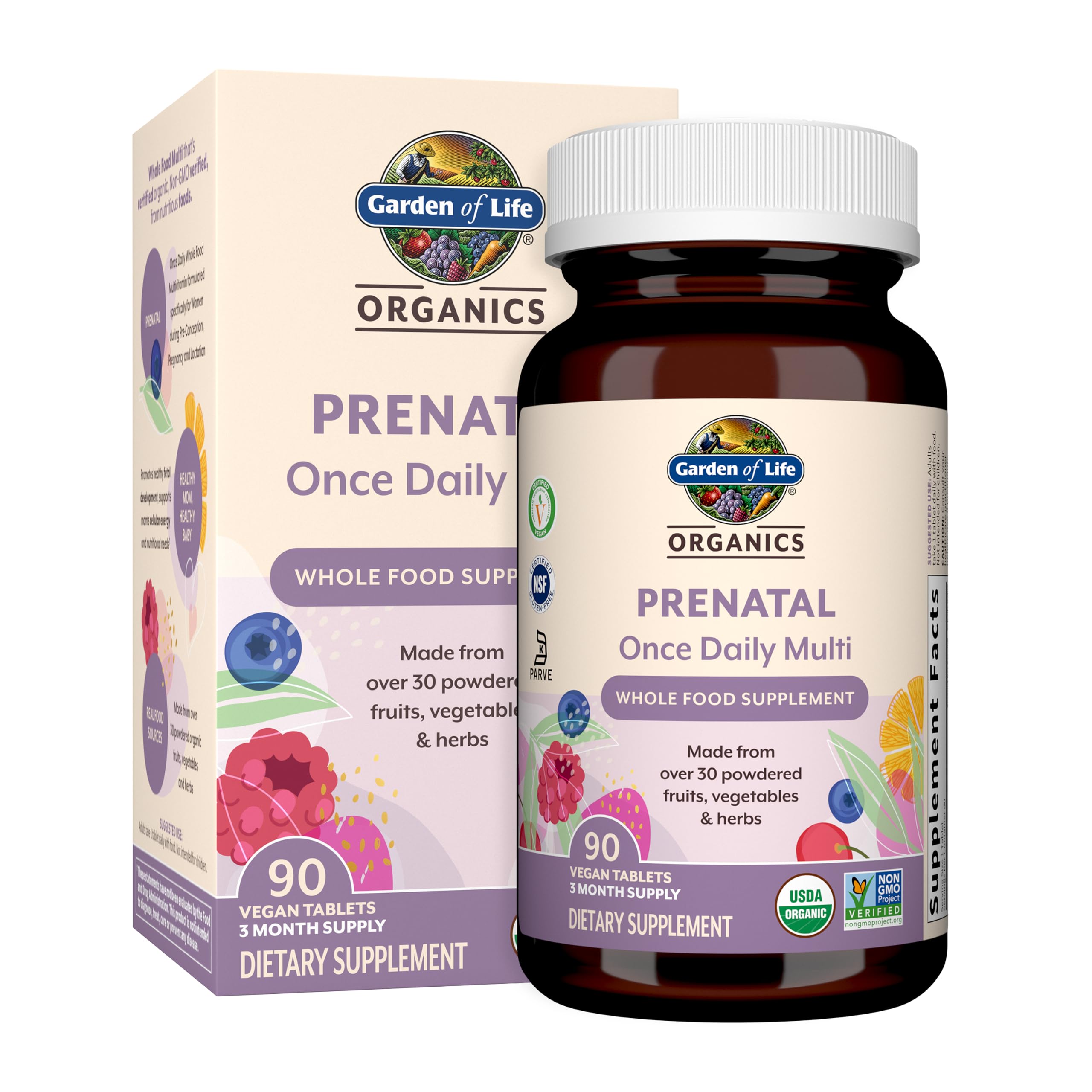 Garden of Life Organics Prenatal Once Daily Multivitamin, 90ct