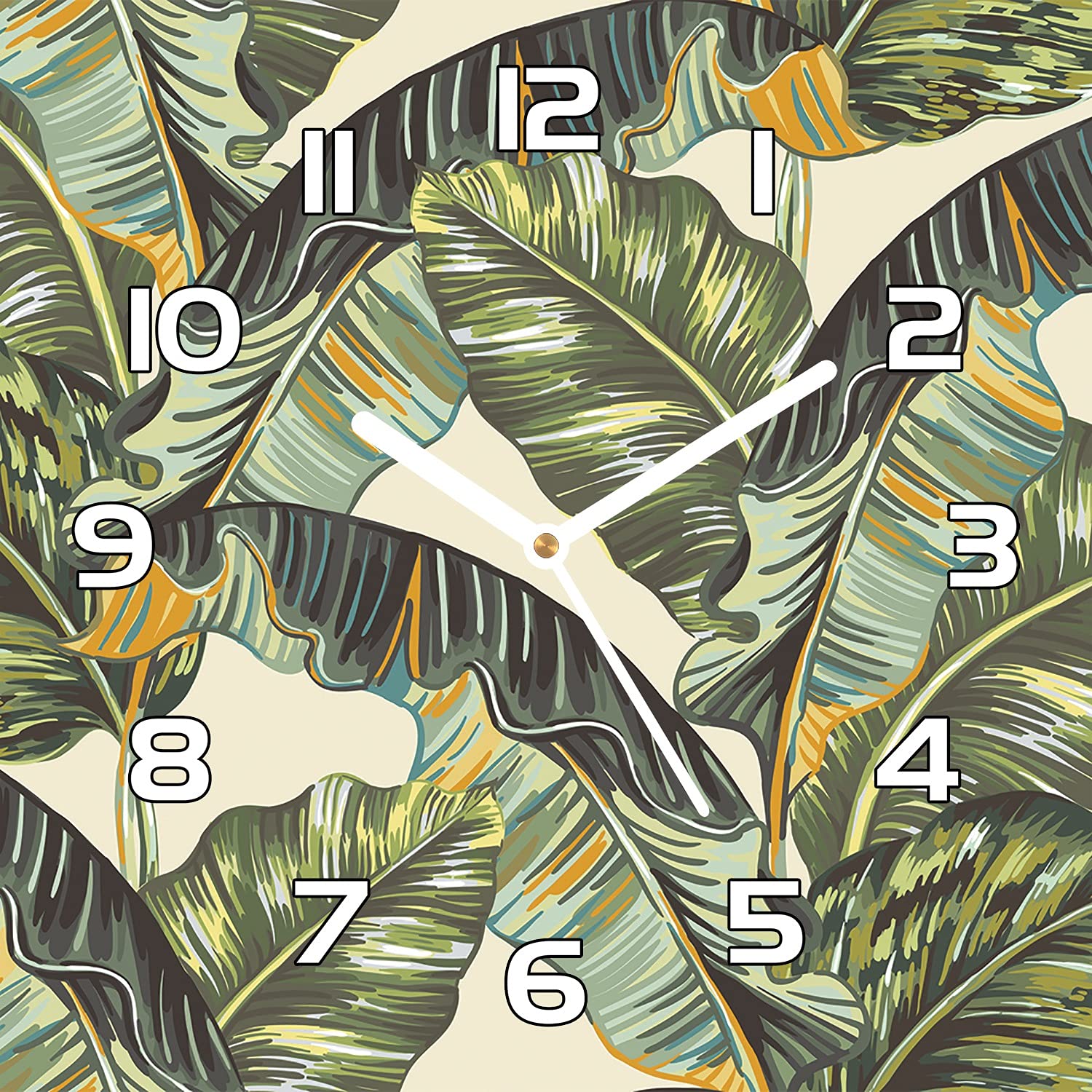 Horloge en verre lisible aiguilles noires 30x30 cm verre securite anti rayures salon cuisine