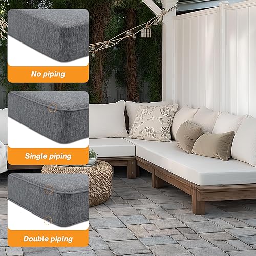 Miniatura 3 de RULAER Cojín de banco, cojines de banco duraderos de 45 pulgadas para muebles de interior, cojines de asiento de ventana de interior con cremallera,