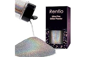Renfio Holographic Silver Glitter Powder