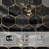 Vista 3 de Giwawa Juego de 2 toallas de mano de mármol negro con hojas modernas, suaves, toalla decorativa fina para la punta de los dedos para baño, gimnasio