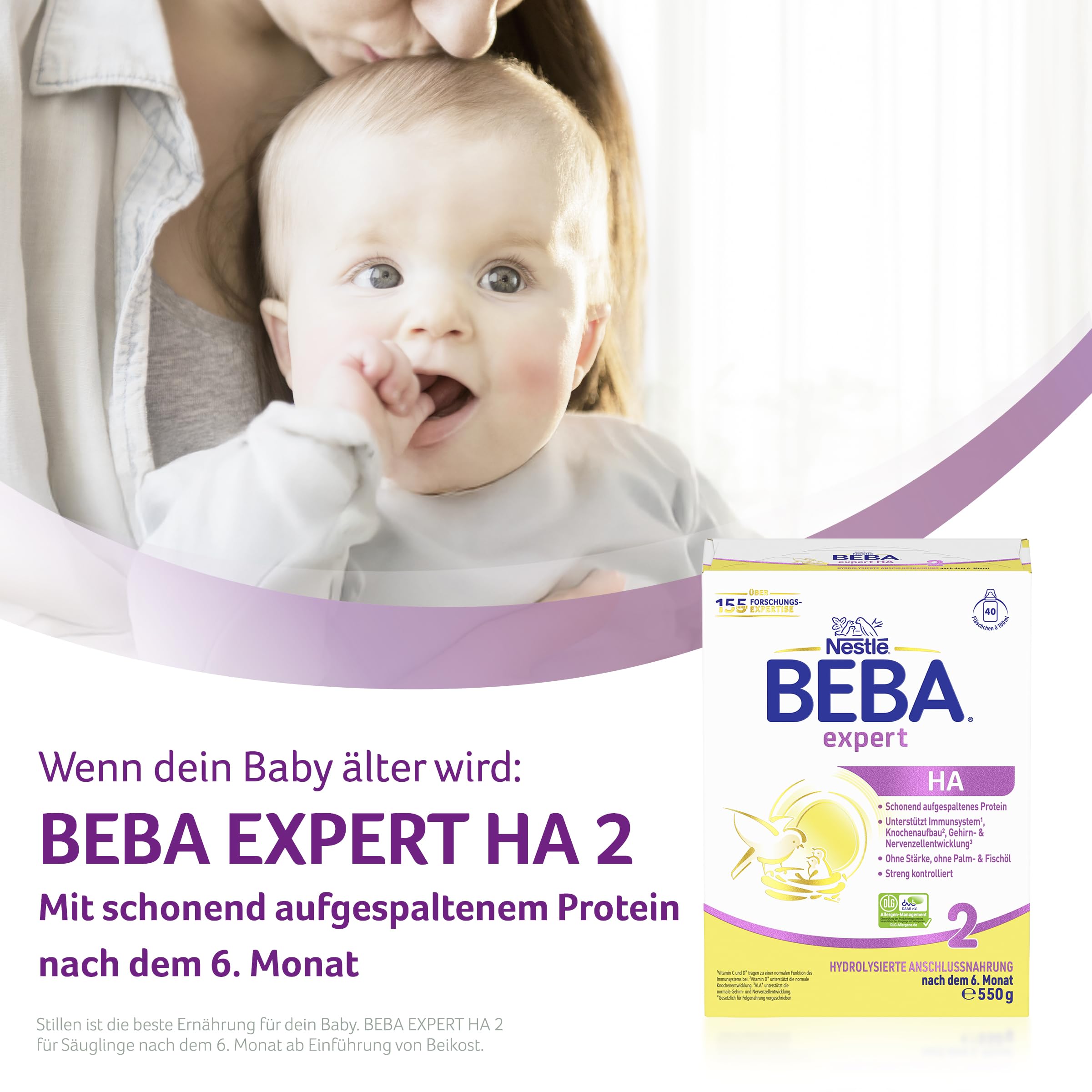 BEBA expert HA PRE Hydrolysierte Anfangsnahrung, Anfangsmilch von Geburt an, Babynahrung, Baby-Milchpulver, Vorratspack 1er Pack (1 x 1200g)