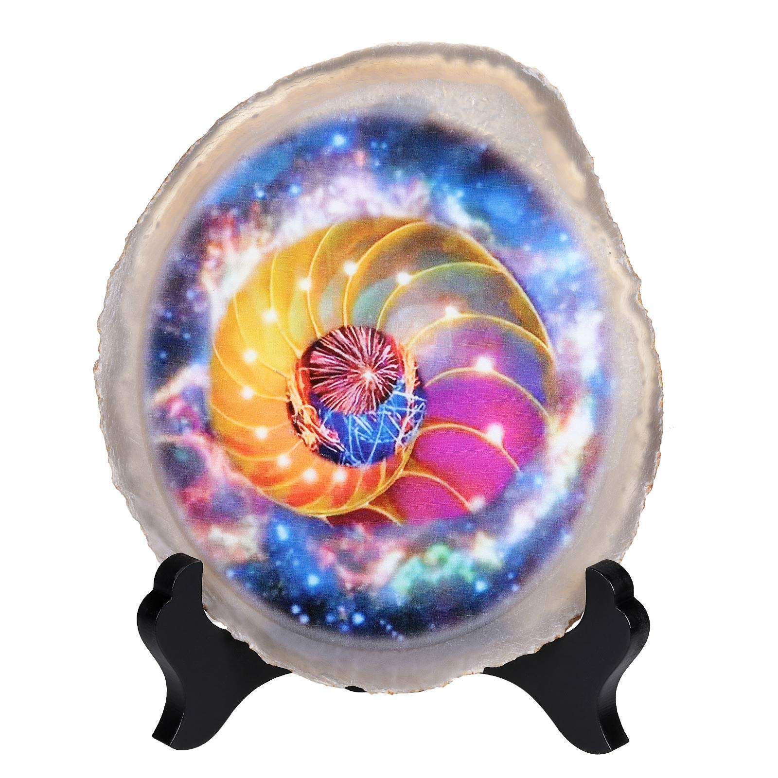 Agate colorée rockcloud pour sublimer un bureau terne avec un support en bois stable