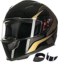 Vista 9 de ILM - Casco integral para motocicleta urbana con bufanda de invierno extraíble, 2 viseras, aprobado por DOT