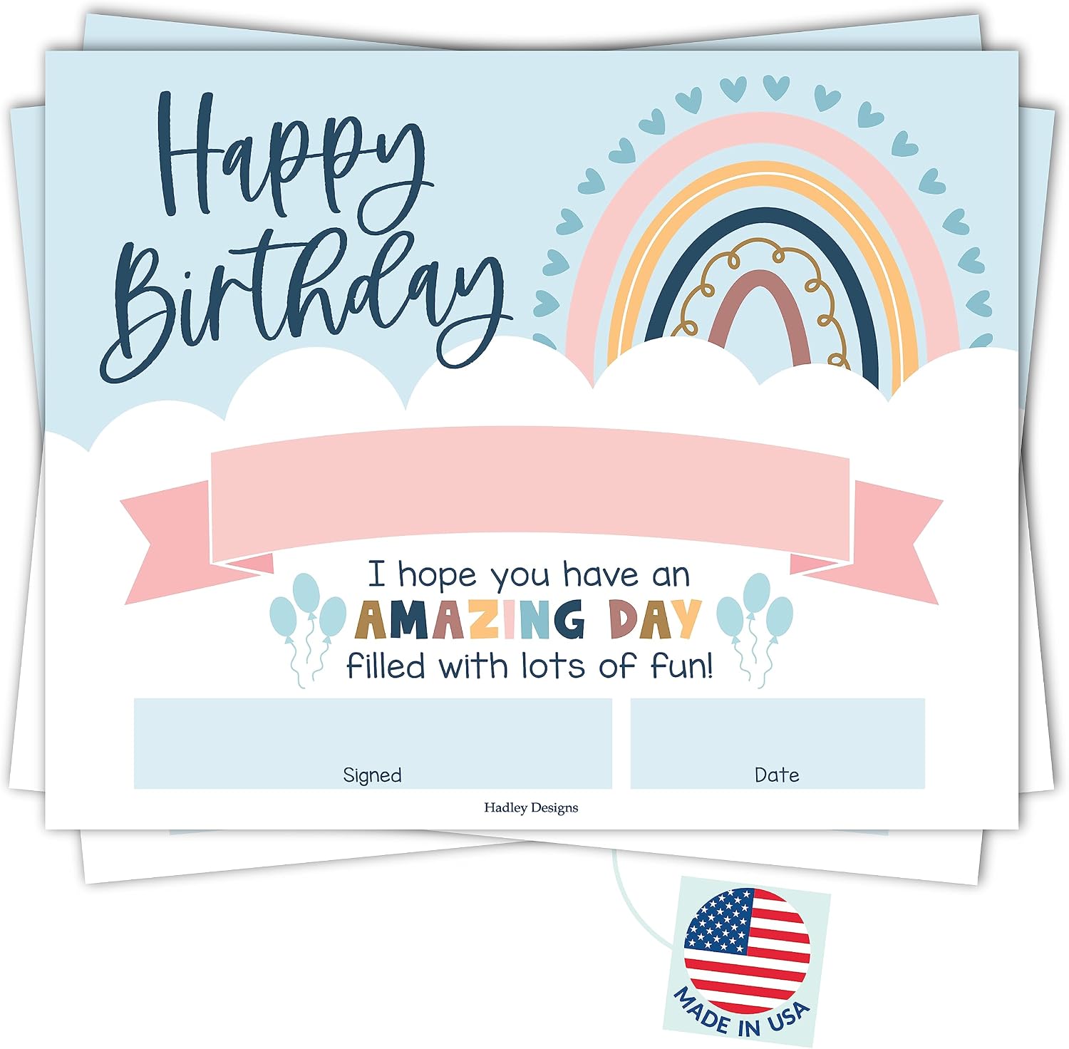 Happy Birthday Certificates for Students -25pcs Classroom Birthday for Kids