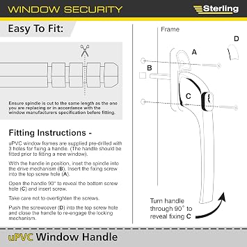 Sterling uPVC Locking Offset Window Handle, White