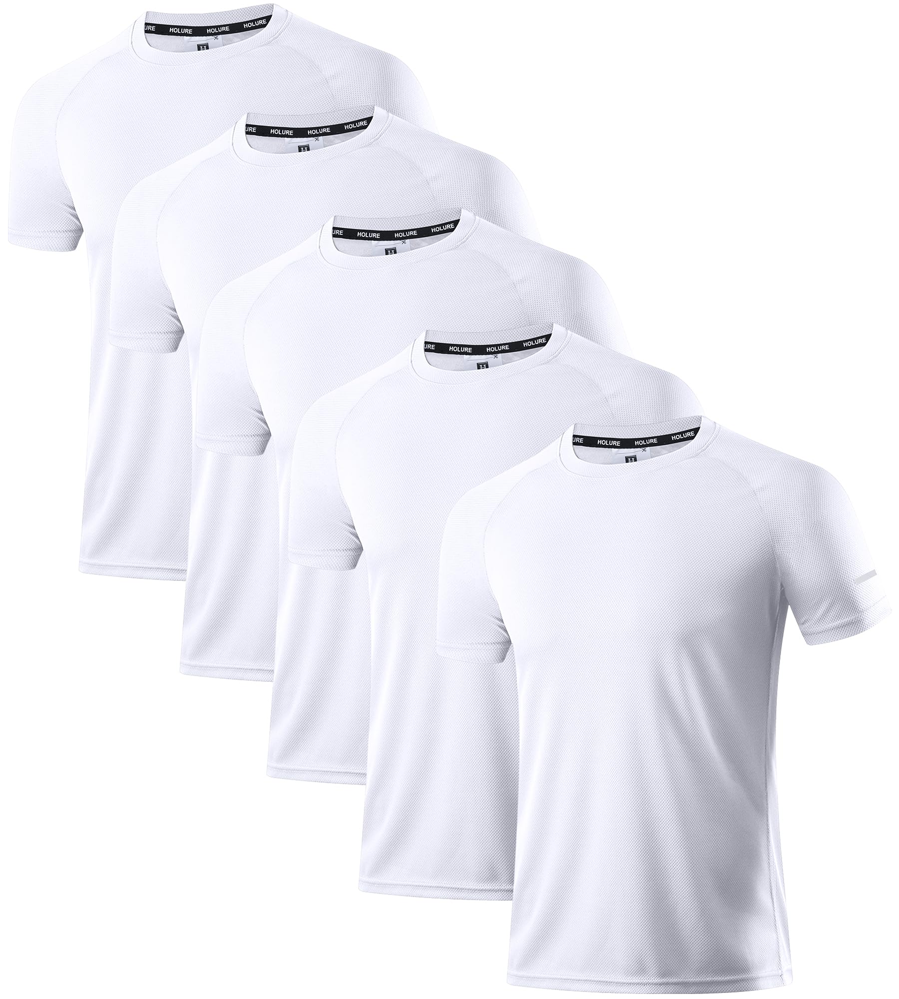 Herren Activewear T-Shirts 1/3/4/5/6er Pack | Slim Fit Sport Shirts | Atmungsaktiv, Schnelltrocknend & Leicht | mit Reflektierenden Details für Fitness, Laufen & Training