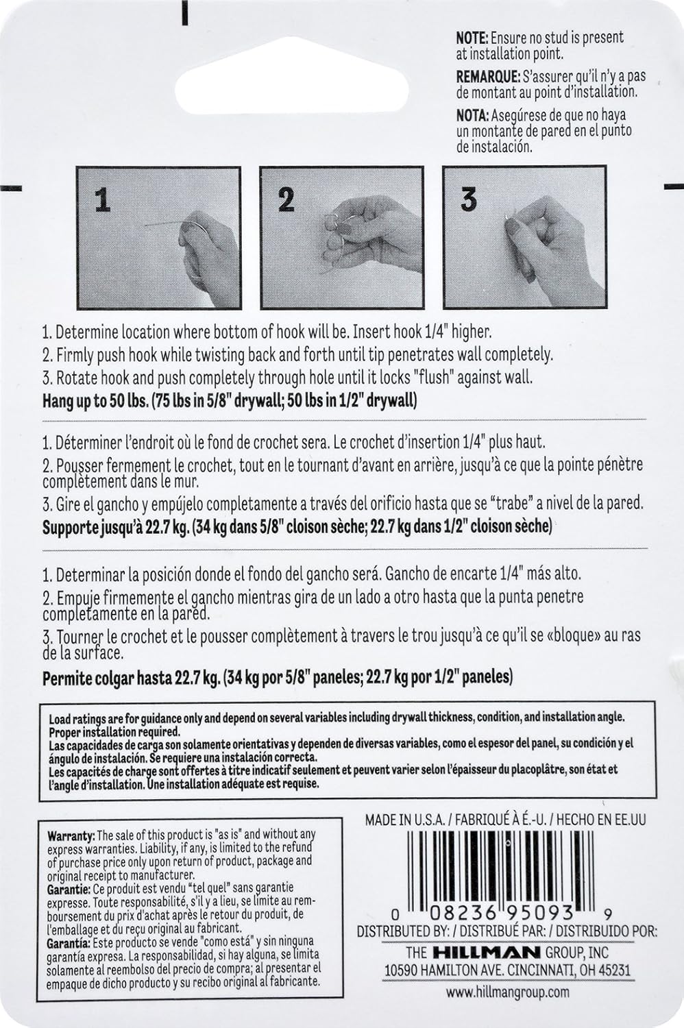 Hillman 121046 Gorilla Hook Picture Hangers (50lb) 2 Piece