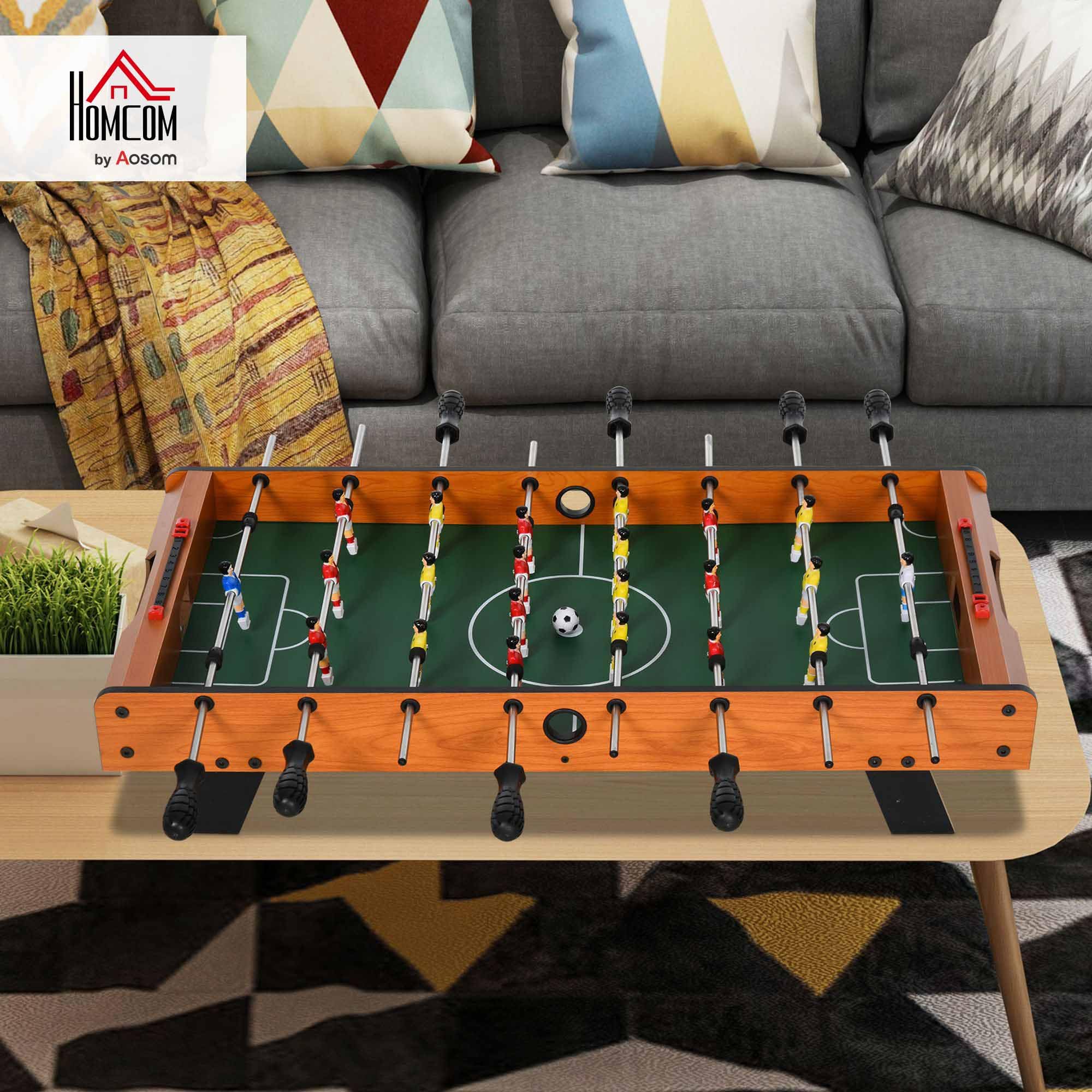 HOMCOM Mini babyfoot Compact et Solide, Table de Baby-Foot, Jeu Familial avec 22 Joueurs, 2 balles, 2 compteurs de Score, 84,5L x 40l x 61,2H cm